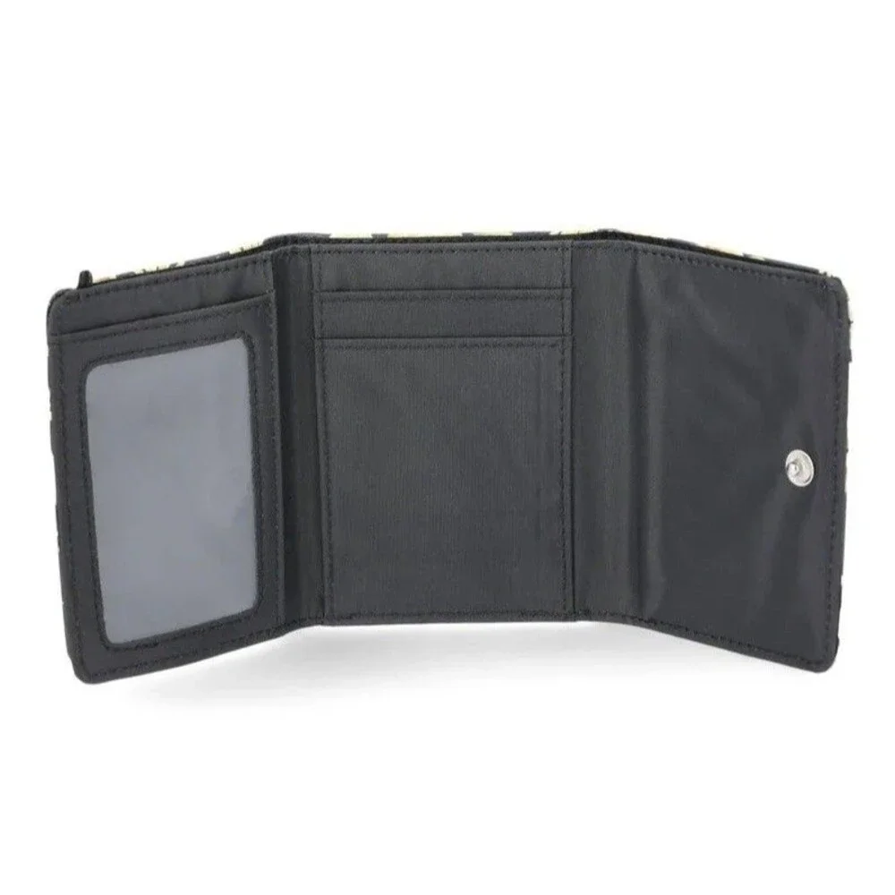 Brand New! No Boundaries Trifold Wallet Cute Fashion Black Daisy